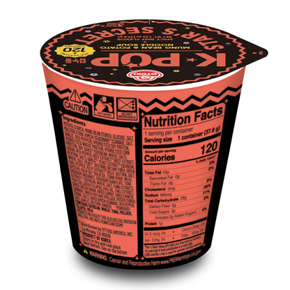 OTOKI K-POP Star’s Secret Cup Noodles Spicy Beef Flavor, 120 Calories, Low-Calorie Instant Ramen, Non-Fried Mung Bean & Potato Noodle Soup, 6 Pack, 37.8g Cups