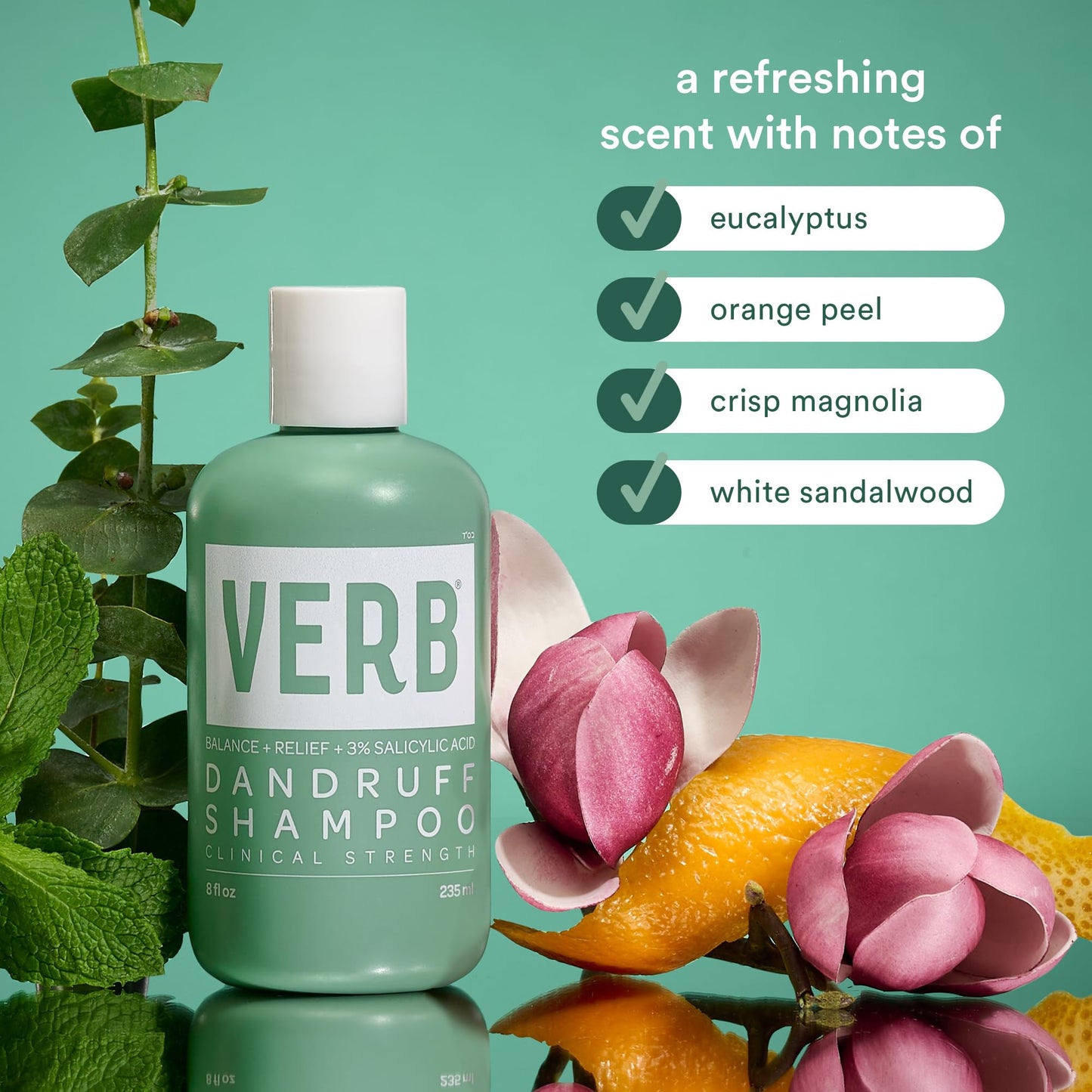 VERB® Dandruff Shampoo - for Gentle Cleansing and Clinical Strength Dandruff Relief with 3% Salicylic Acid