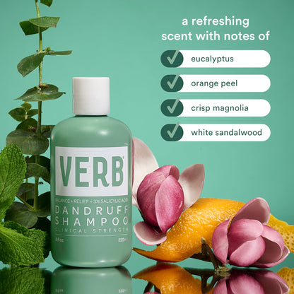 VERB® Dandruff Shampoo - for Gentle Cleansing and Clinical Strength Dandruff Relief with 3% Salicylic Acid