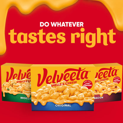 Velveeta Shells and Cheese Mac, 1 Box, for Easy Dinner or Dinner Sides, Original Flavor, Made with Real Cheese, 12 oz