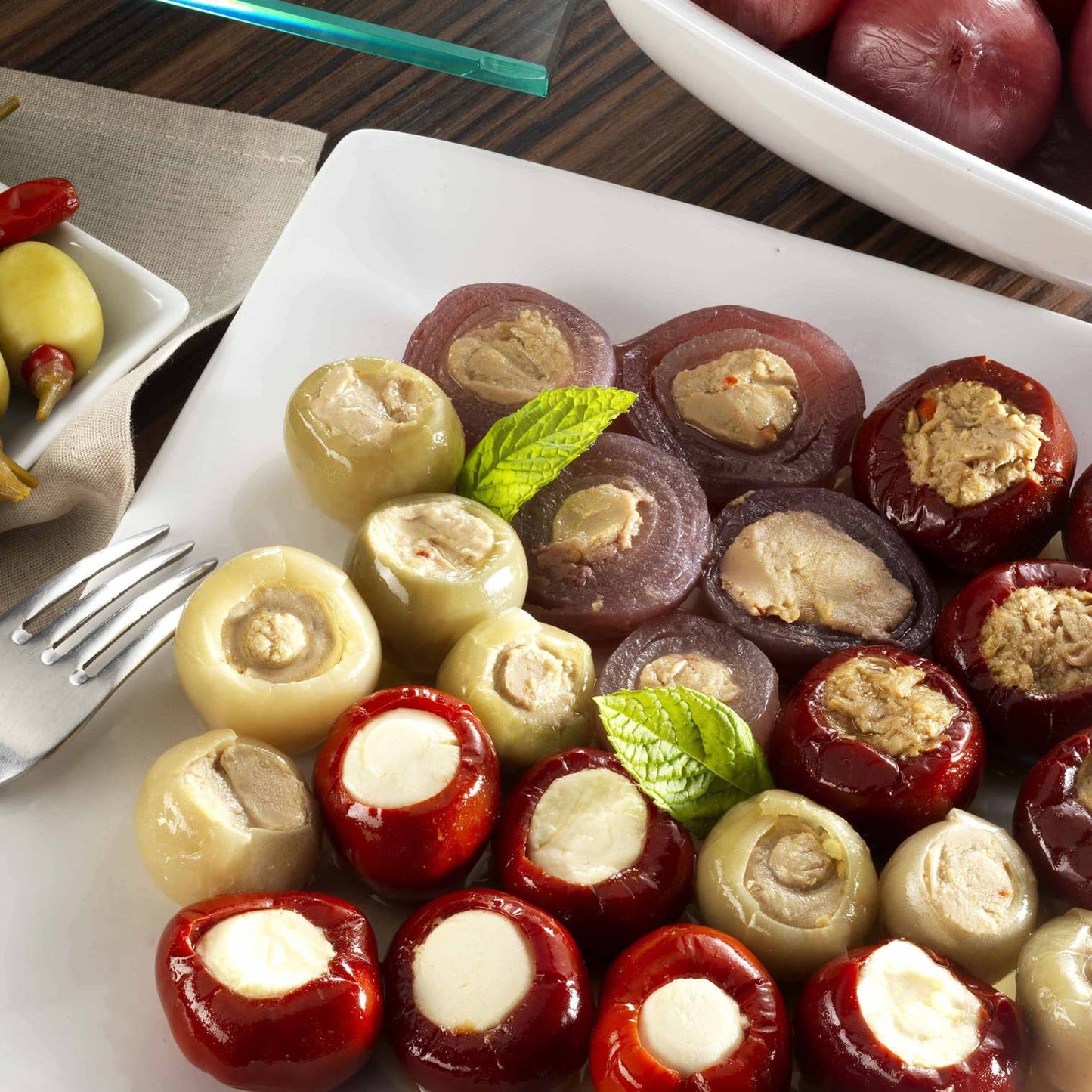 TUTTOCALABRIA, PepperO Cherry Peppers Stuffed with Italian Tuna, Great for Antipasti Appetizers, 280g