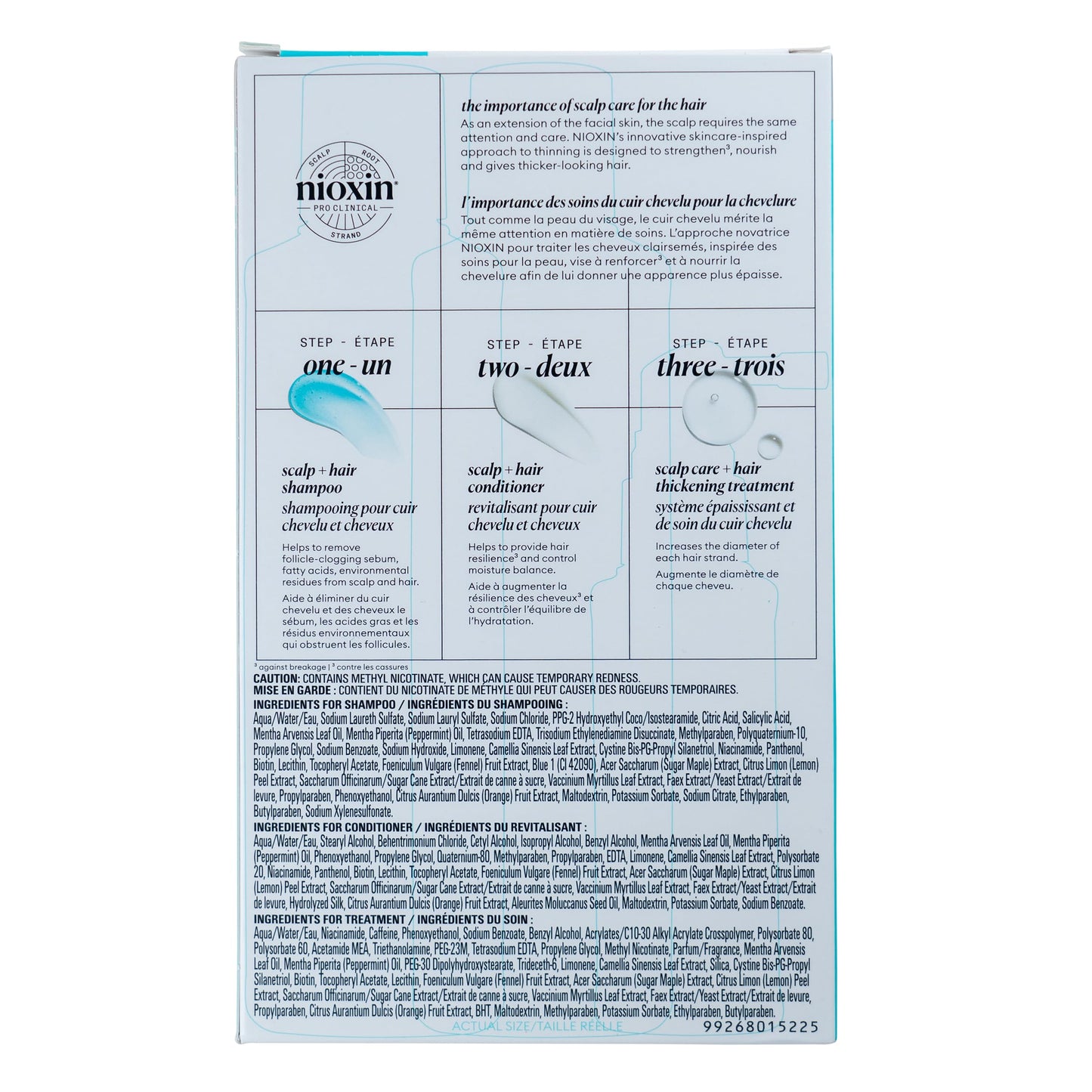 NIOXIN Scalp + Hair Thickening System Kits | For Natural, Colored, & Damaged Hair with Light to Progressed Thinning | Strengthen & Boost Hair Density with Niacinamide & Biotin | 1 Month Supply