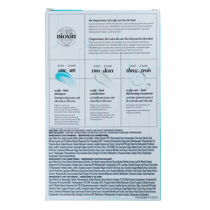 NIOXIN Scalp + Hair Thickening System Kits | For Natural, Colored, & Damaged Hair with Light to Progressed Thinning | Strengthen & Boost Hair Density with Niacinamide & Biotin | 1 Month Supply