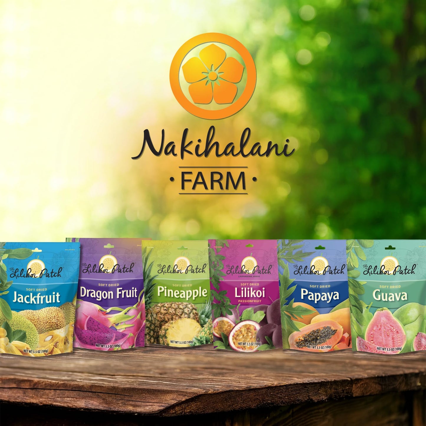 Nakihalani Farm Dried Fruits Snacks Guava 3.5 oz - Soft Chewy, Healthy Dried Fruit for Adults & Kids - Organic non-GMO, gluten free, & low calorie - Sugar Free Snacks in a resealable bag