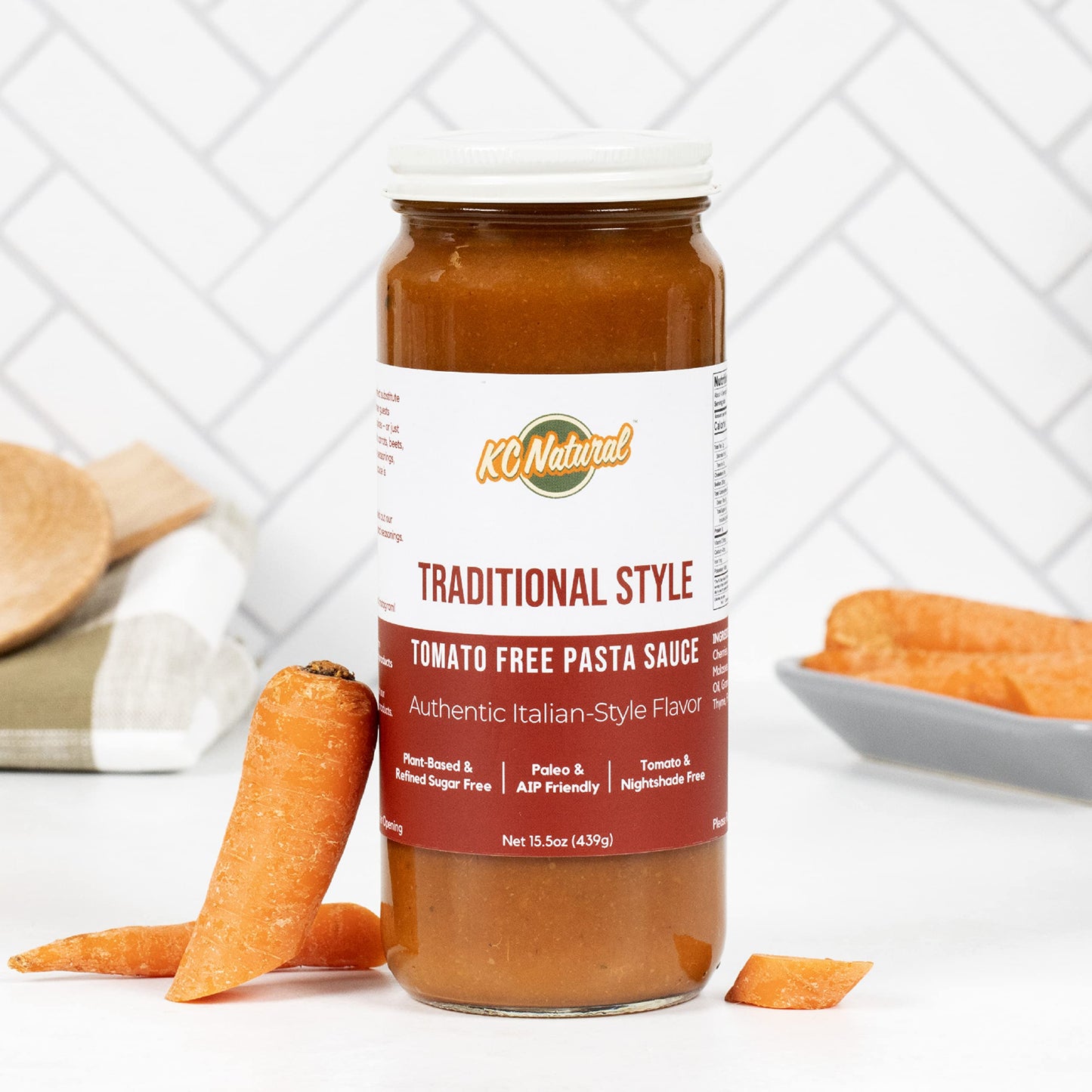 KC Natural | Traditional Style Tomato Free Pasta Sauce | 280mg Sodium (1-pack, 1.00)