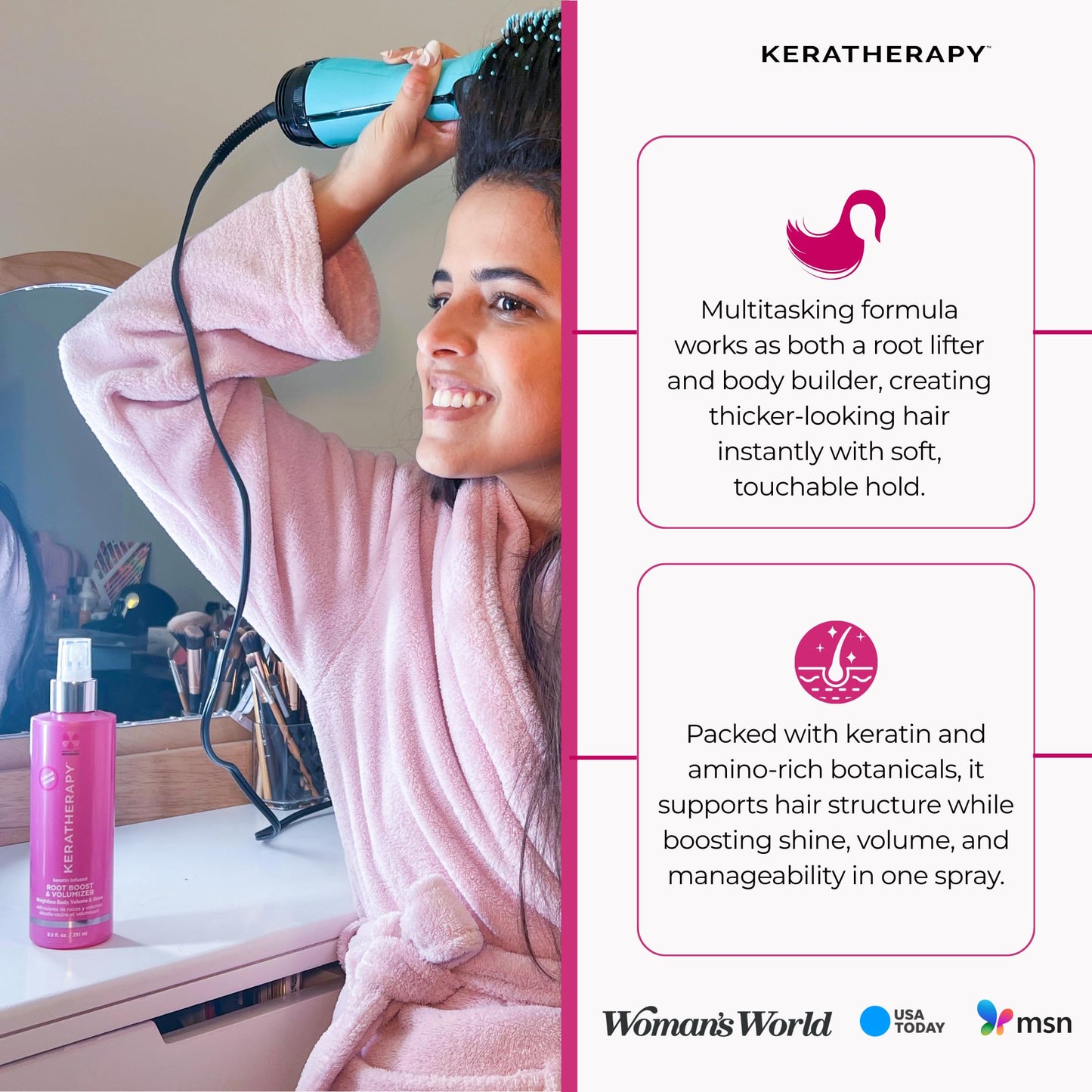 Keratherapy Keratin Infused Volume Root Boost and Volumizer Spray, 8.5 fl. oz., 251 ml - Root Booster for Hair Volume with Kerabond Technology, Hemp Seed Oil, Sea Kelp, & Hydrolyzed Silk