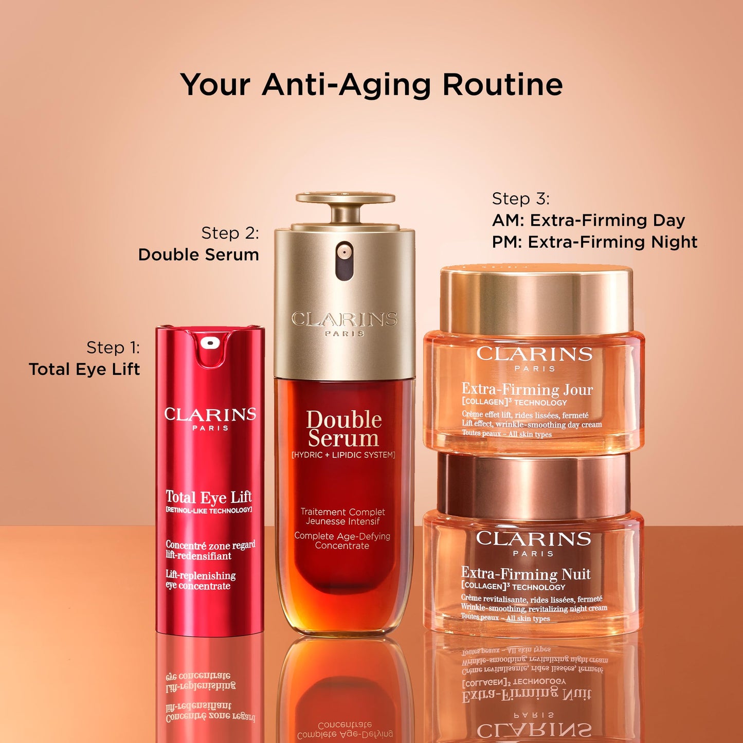 Clarins NEW Extra-Firming Day Moisturizer | Firming Anti Aging Face Cream | Contains Collagen Polypeptide & Niacinamide | Refillable | All Skin Types | 1.7 Ounces