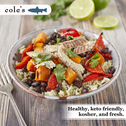 Cole's Pack of 5 Wild Mackerel in Olive Oil - Canned & Jarred Seafood, Skinless, Boneless, Small Atlantic Mackerel Fish, Preservative & Gluten Free