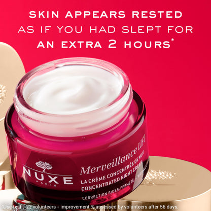 Nuxe Merveillance Lift Night Cream, Face Anti-Aging Moisturizer with Hydrating Care for Smoothing Fine Lines and Boosting Radiance, 1.7 Fl Oz