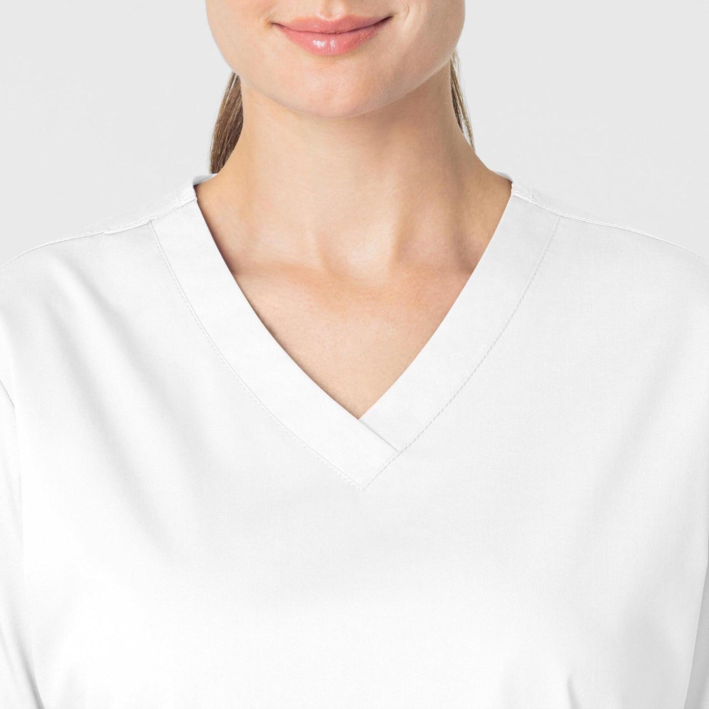 WonderWink Women's Plus-Size Wonderwork V-Neck Scrub Top, White, 3X-Large