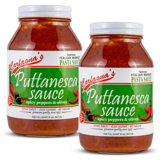 Carfagna's Pasta Sauce, Established 1937, Family Recipe, Made in Small Batches (32 Ounce (Pack of 2), Puttanesca)