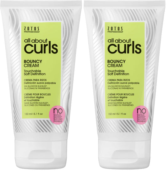 ALL ABOUT CURLS Bouncy Cream | For Curly Hair Styling | Moisturize, Define & Enhance Texture | Reduce Frizz & Boost Shine | Soft Definition | Vegan & Cruelty Free | Sulfate & Paraben Free
