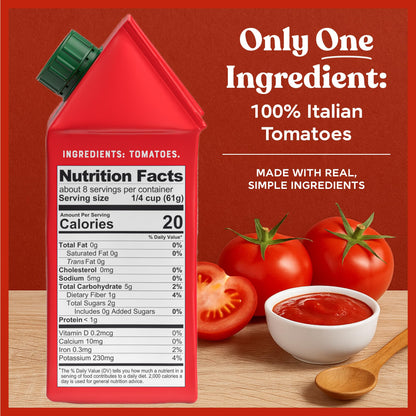 Pomì Tomato Sauce 17.64oz (Pack of 12) - Creamy, Velvety Italian Sauce with a Touch of Salt, No Additives or Preservatives - Made from 100% Fresh Italian Tomatoes, BPA-Free Carton