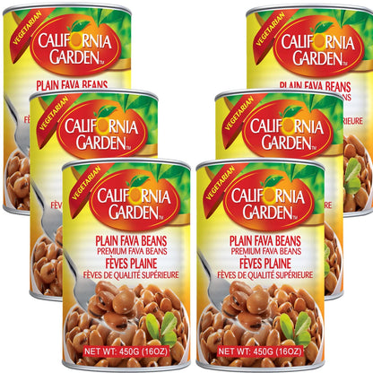 California Garden - Premium Fava Beans, Plain (6 Pack) 15.9oz x 6