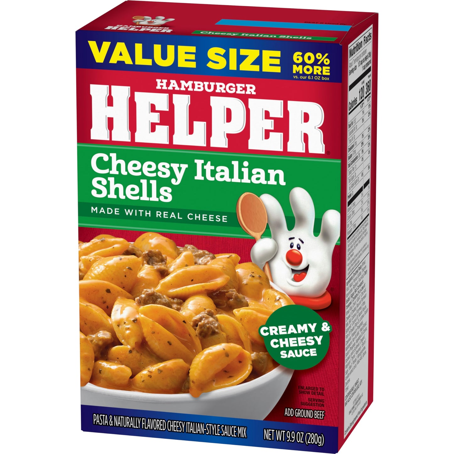 Hamburger Helper Cheesy Italian Shells Value Size Pasta Meal (9.9 oz - 6 Pack) No Artificial Flavors, Ready in 3 Easy Steps, Quick Meals for Midweek Dinners, Busy Evenings & Families On-the-Go