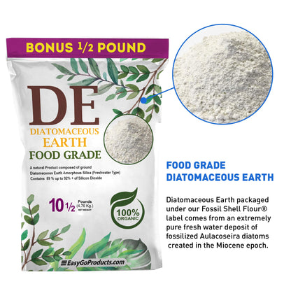 Diatomaceous Earth Food Grade – 100% Natural Organic – Safe For Humans and Pets – Fresh Water Powder – Sealed Bag