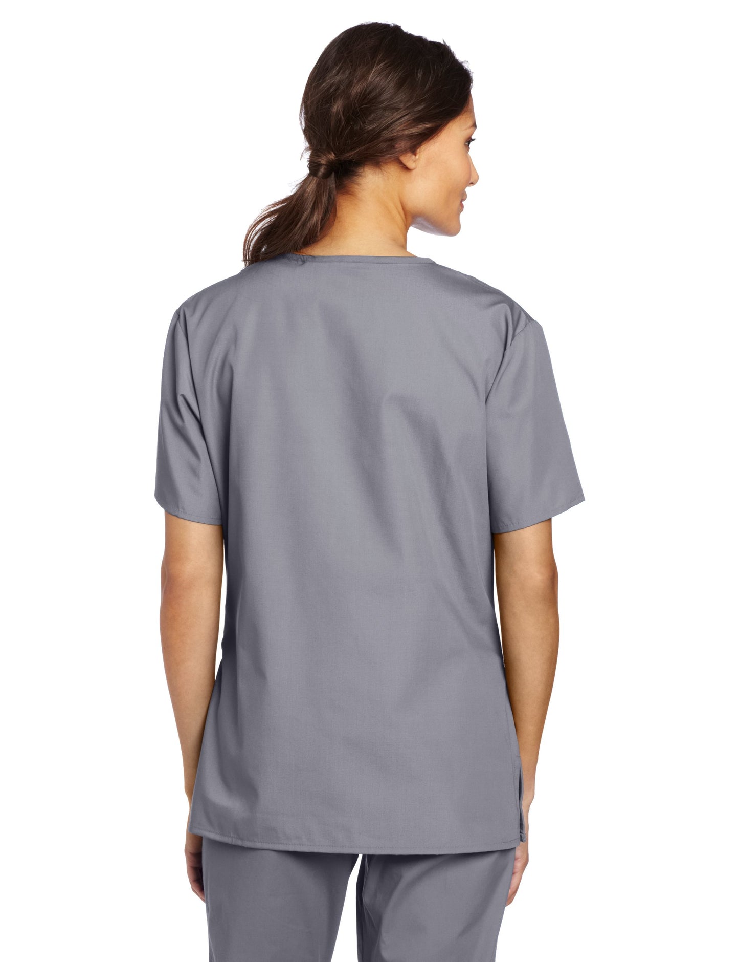 WonderWink womens Origins Bravo V-Neck Top, Pewter, Medium