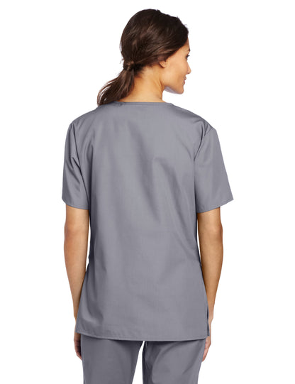 WonderWink womens Origins Bravo V-Neck Top, Pewter, Medium