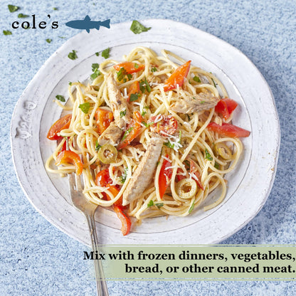 Cole's Pack of 5 Wild Mackerel in Olive Oil - Canned & Jarred Seafood, Skinless, Boneless, Small Atlantic Mackerel Fish, Preservative & Gluten Free