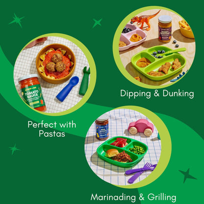 Beyond the Bib All Natural Toddler Sauces for Picky Eaters - Hidden Vegetables, No Added Sugar, Quick & Healthy Mealtime Solution - For 24+ Months (Tomato, BBQ, Sweet Mustard)