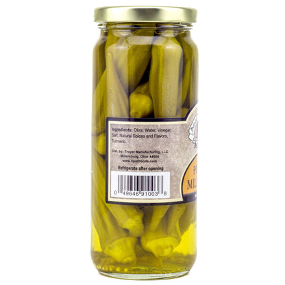 Amish Wedding Foods Pickled Mild Okra 16 oz. Glass Jar