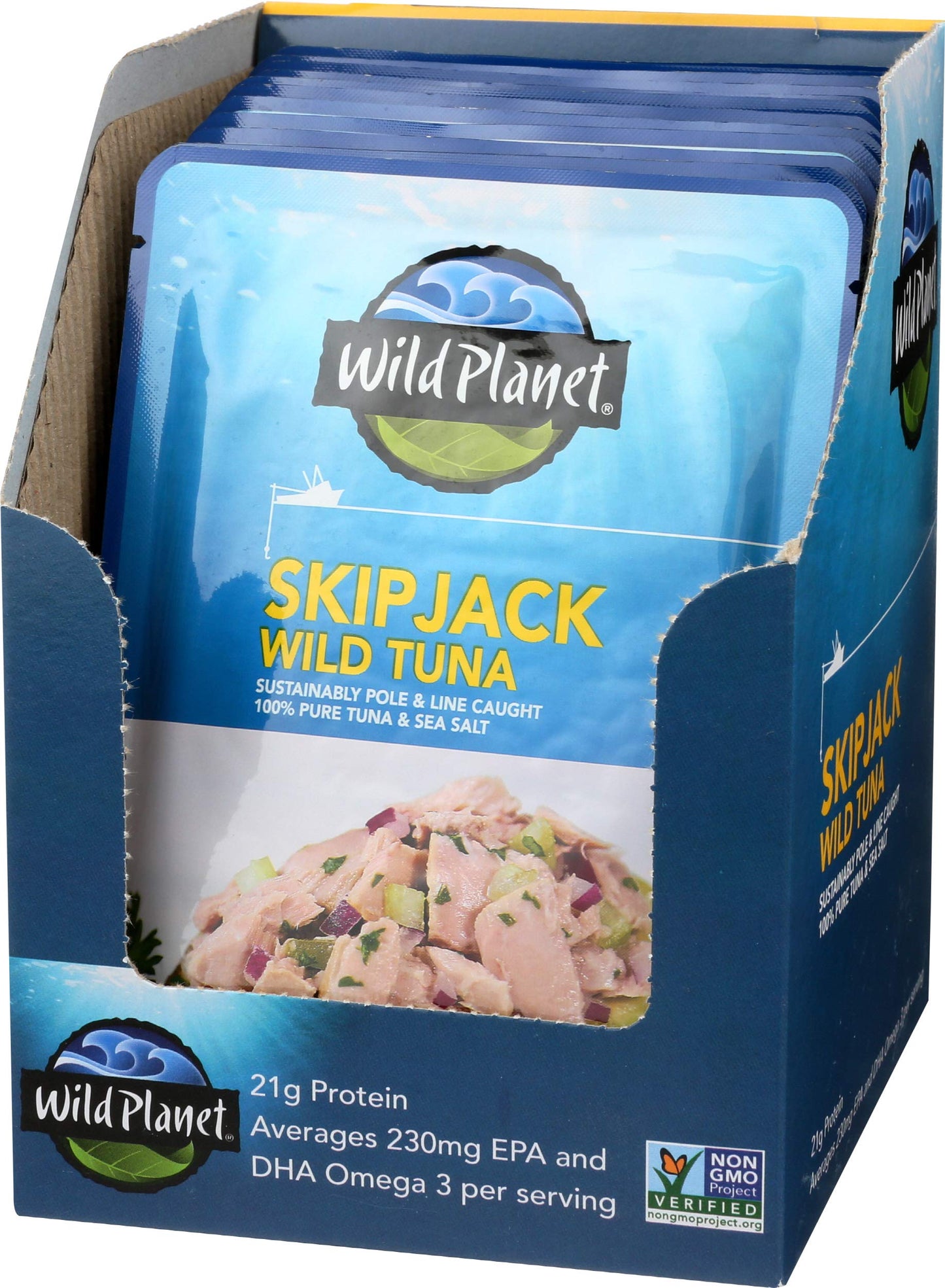Wild Planet Skipjack Wild Tuna, Sea Salt, Pouch, Keto and Paleo, 3rd Party Mercury Tested, 3 Ounce (Pack of 12)