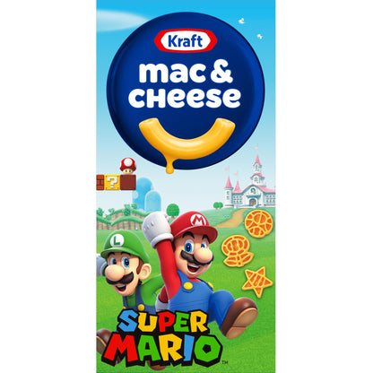 Kraft Mac & Cheese with Super Mario Power-Up Pasta Shapes, 1 Box, for Easy Dinner or Dinner Sides, Original Flavor, No Artificial Flavors, Preservatives or Dyes, 5.5 oz