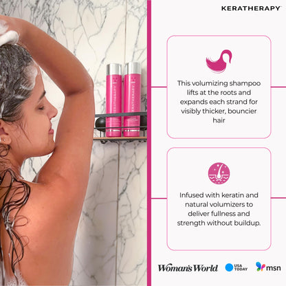 Keratherapy Keratin Infused Volume Shampoo, 10.1 fl oz, 300 ml - Volume Shampoo for Thin Hair - Kerabond Technology with Hemp Seed Oil, Indian Laurel Extract, Sea Kelp & Hydrolyzed Silk