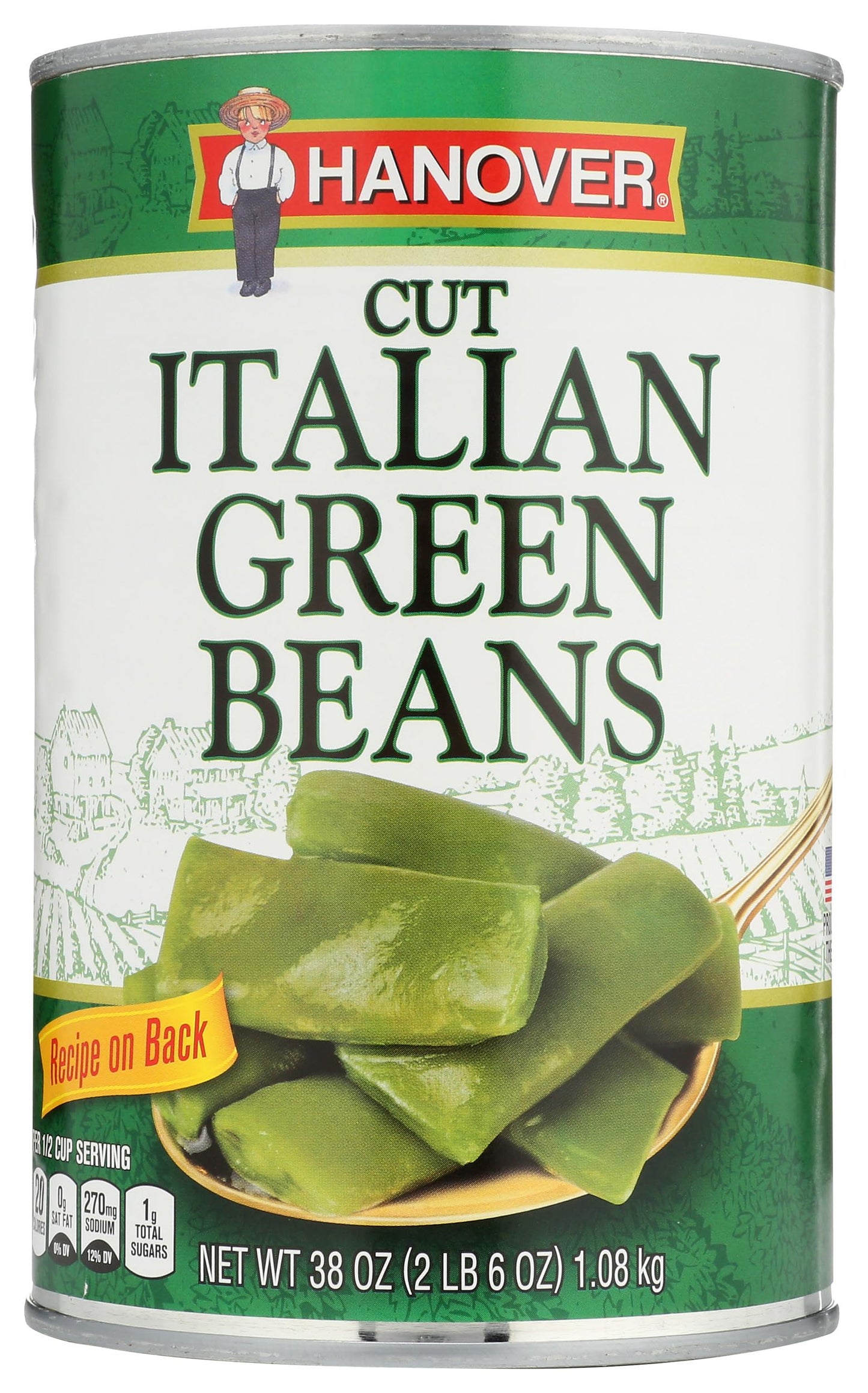 Hanover Cut Italian Green Beans, 38 Ounce (Pack of 12)