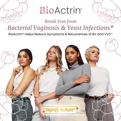 SIGNIFY NATURE Bioactrin Vaginal Probiotics for Women - Bacterial Vaginosis & Yeast Infection Treatment - BV Probiotic - pH Vaginitis Support-56 Pills