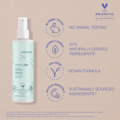 Joico InnerJoi Hydrate Detangler | For Dry Tangled Hair | Sulfate & Paraben Free | Naturally-Derived Vegan Formula