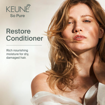 KEUNE So Pure Restore Conditioner, Moisturizing and Nourishing Formula, Travel Size, 50ml