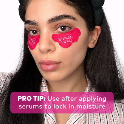 Makeup Eraser Cooling Clouds Reusable Undereye Patches - Hydroactive Technology Mask Patch Pads for Tired Puffy Eyes and Wrinkles with Mini Washbag, Set of 2