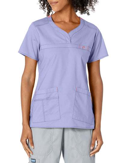WonderWink Women's Wonderflex Patience Scrub Top, Ceil Blue, Small