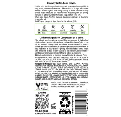 BIOTERA Anti Frizz Intense Smoothing Leave-in Conditioner | Extra Conditioning & Defrizzing | Frizzy or Unruly Hair | Vegan & Cruelty Free | Paraben Free | Color-Safe