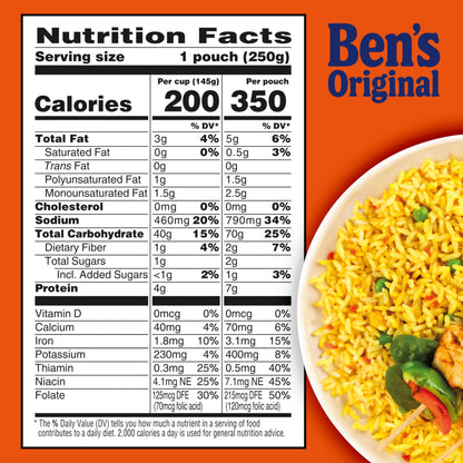BEN'S ORIGINAL Ready Rice Garden Vegetable Flavored Rice, Easy Dinner Side, 8.8 oz Pouch (Pack of 12)