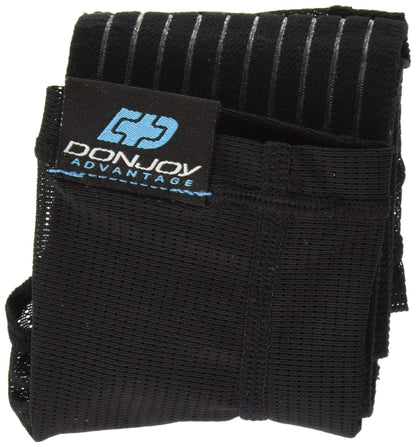 DonJoy Advantage Ankle Sleeve with Figure 8 Straps for Sprains, Strains, Swelling, Tendonitis - Mesh Compression Sleeve with Medial, Lateral Support - Open Heel, Black, Small fits 7.75" - 8.5"