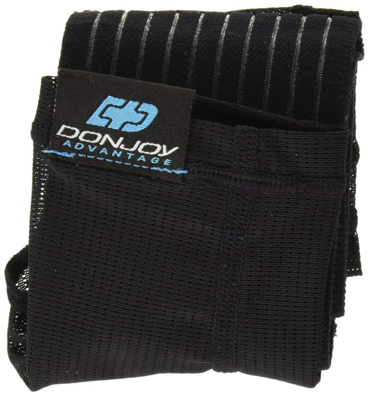 DonJoy Advantage Ankle Sleeve with Figure 8 Straps for Sprains, Strains, Swelling, Tendonitis - Mesh Compression Sleeve with Medial, Lateral Support - Open Heel, Black, Small fits 7.75" - 8.5"