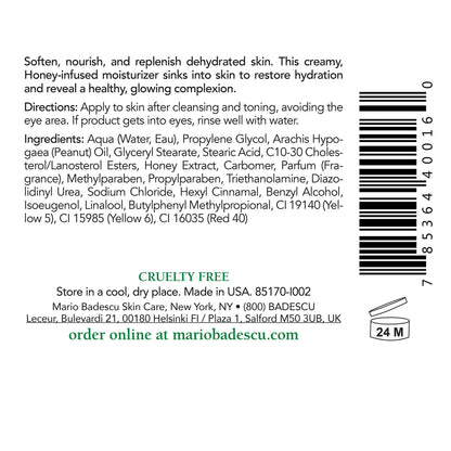 Mario Badescu Honey Face Moisturizer for Women and Men, Ideal Facial Moisturizer for Combination, Dry or Sensitive Skin, Honey-Infused Moisturizer Face Cream, 2 Fl Oz