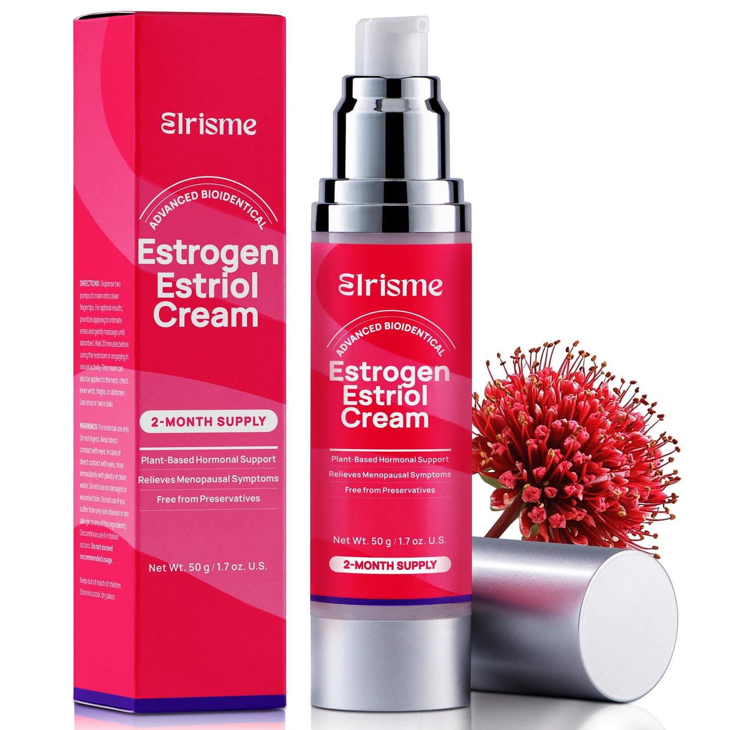 Estriol Cream for Women Menopause Relief: Natural Bioidentical Estrogen Cream, Hormone Balance, Perimenopause Support - Vaginal Health, Vulva Itch, Hot Flashes, Night Sweats, 50ml