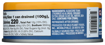 Wild Planet Wild Albacore Tuna in Extra Virgin Olive Oil, 5 oz
