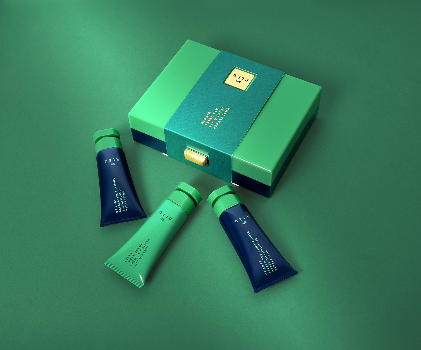 R+Co BLEU Repair + Moisture Trial Set | Limited Edition | Travel Size Shampoo, Conditioner & Repair Mask | Strengthens, Hydrates, and Revives Damaged or Color-Treated Hair