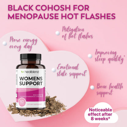 Women’s Support Complex Advanced Formula - Female Support Supplement for Hot Flashes, Night Sweats, Symptoms of Perimenopause and Menopause - Hormone Regulation Naturally - 60 Capsules