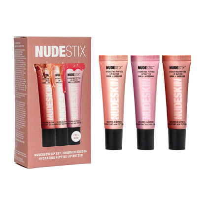 Nudestix Hydrating Peptide Lip Butter – Glossy Lip Balm with Avocado, Shea Butter & 2% Peptides for Hydration & Plumping | Clean, Vegan & Cruelty-Free