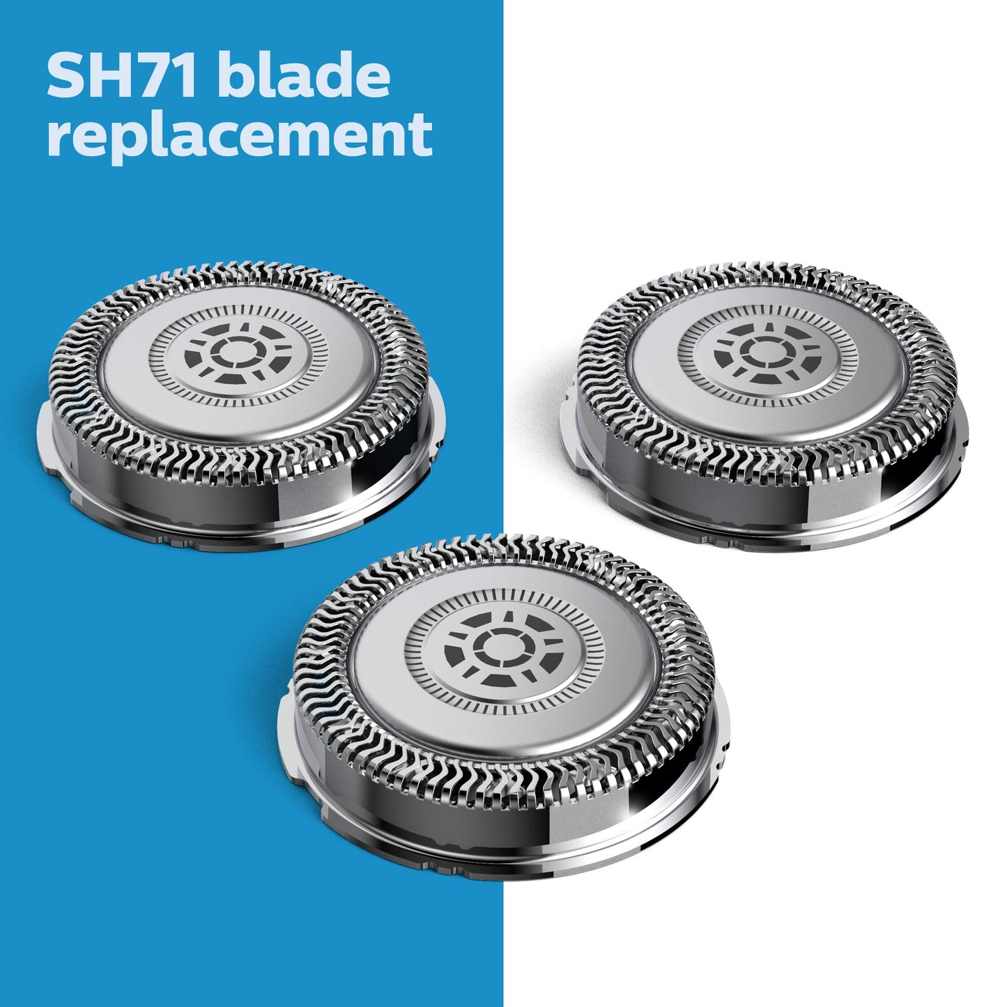 Philips Norelco Genuine SH71/52 Shaving Heads Compatible with Norelco Shaver Series 5000 Angular and 7000, Latest Version for Refreshed RQ12/70, RQ12/60, SH60/70, and SH70/70
