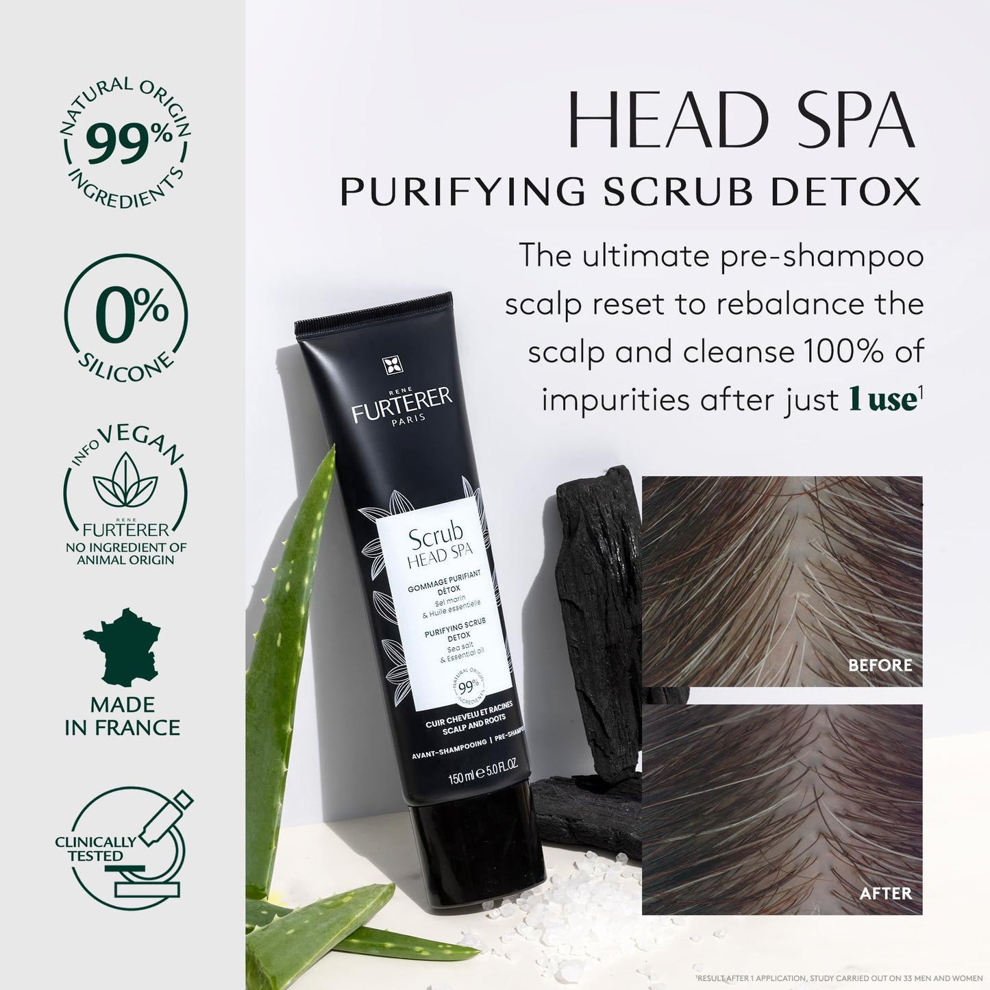Rene Furterer Head Spa Purifying Scrub, Pre-Shampoo Detox 5.0 Fl. oz.