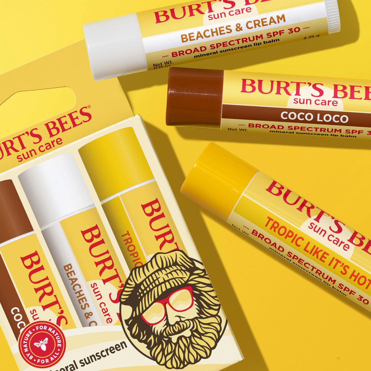Burt's Bees Easter Basket Stuffers, Lip Balm Party Pack - Birthday Cake, Waffle Cone, Strawberry Shortcake, Cookies & Cream, All Day Moisturizer, Natural Origin Lip Treatment, 4 Tubes, 0.15 oz.