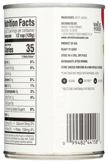 365 by Whole Foods Market, Sliced Beets No Salt Added, 15 oz