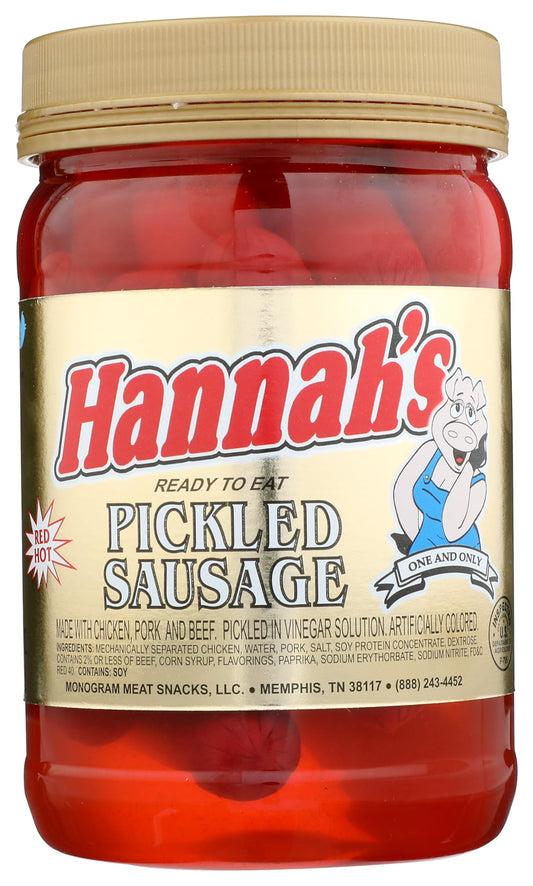 HANNAH'S PICKLED SAUSAGE 16oz. JAR