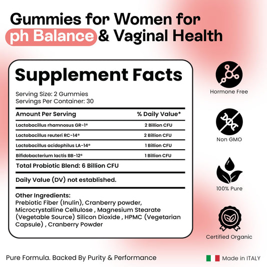 Vaginal Probiotics Gummies | ph Balance for Women | Prebiotics and Probiotics for Women | Pineapple Gummies for Women for ph Balance and Vaginal Health | Vaginal Odor Control 60 Gummies